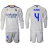 Camisola Real Madrid Alaba 4 Criança Equipamento Primeiro 2021-2022 Manga Comprida
